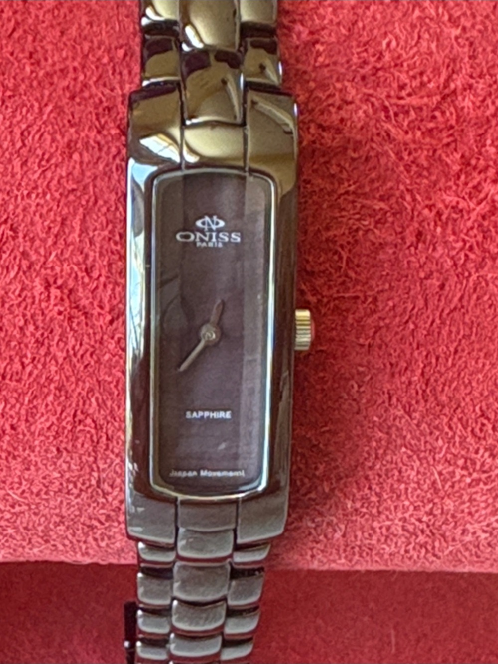 Women's Black Ceramic Bracelet Watch - Rectangular Dial